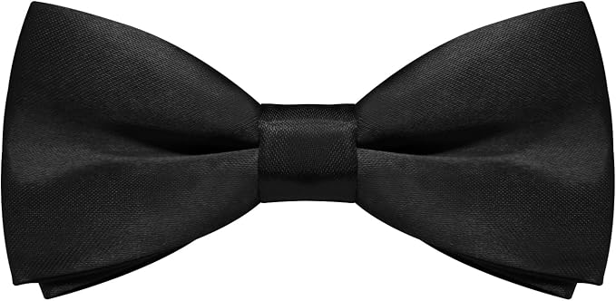 Boys' classic black satin pre-tied bow tie